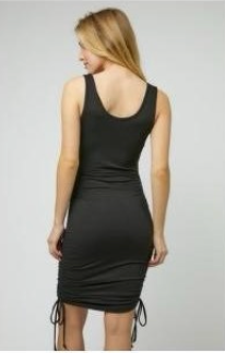 Black Sleevless Ruched women's dresses