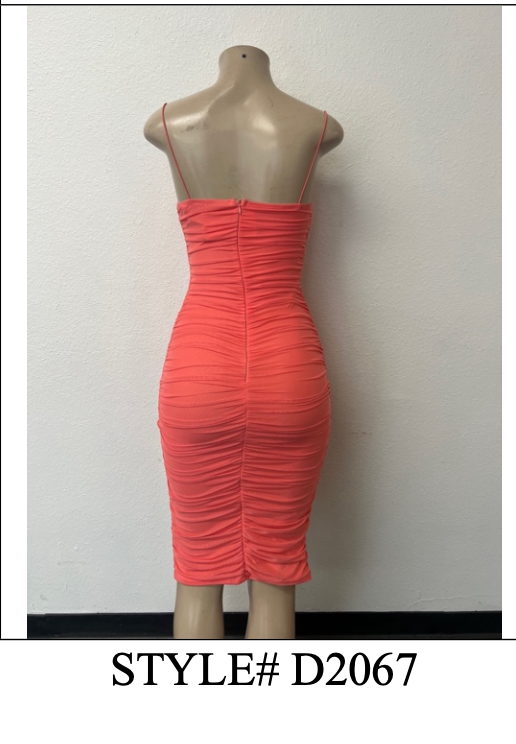 Tropical Kiss Ruched Dress