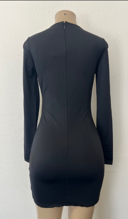 Cutout Bodycon Mini Dress with Long Sleeves