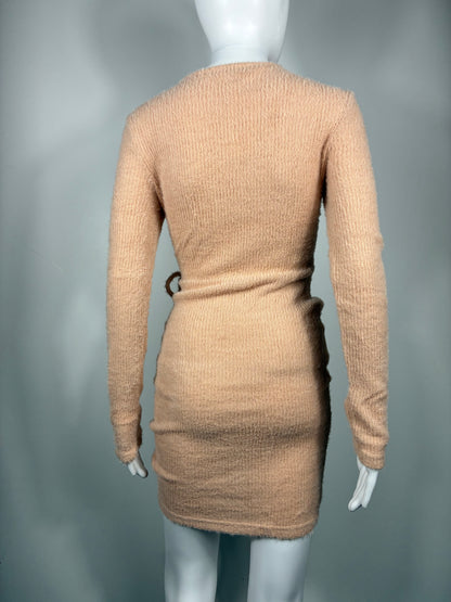 lace-Up Knit Sweater Dress