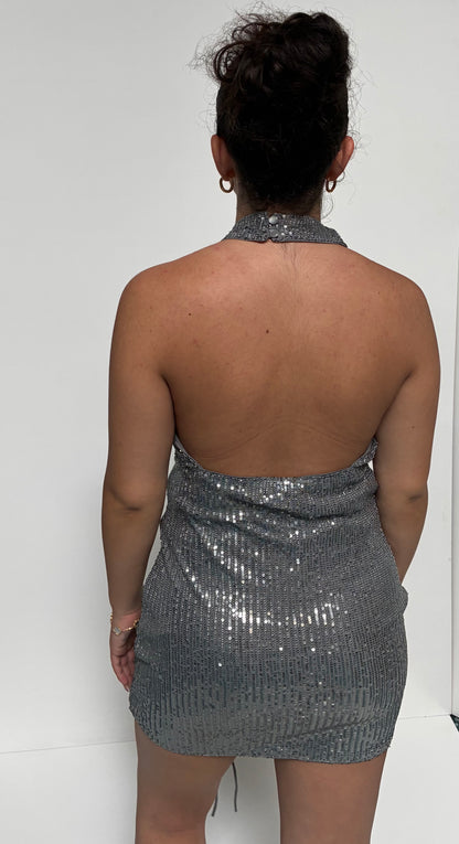 Criss-Cross Sequin Mini Dress