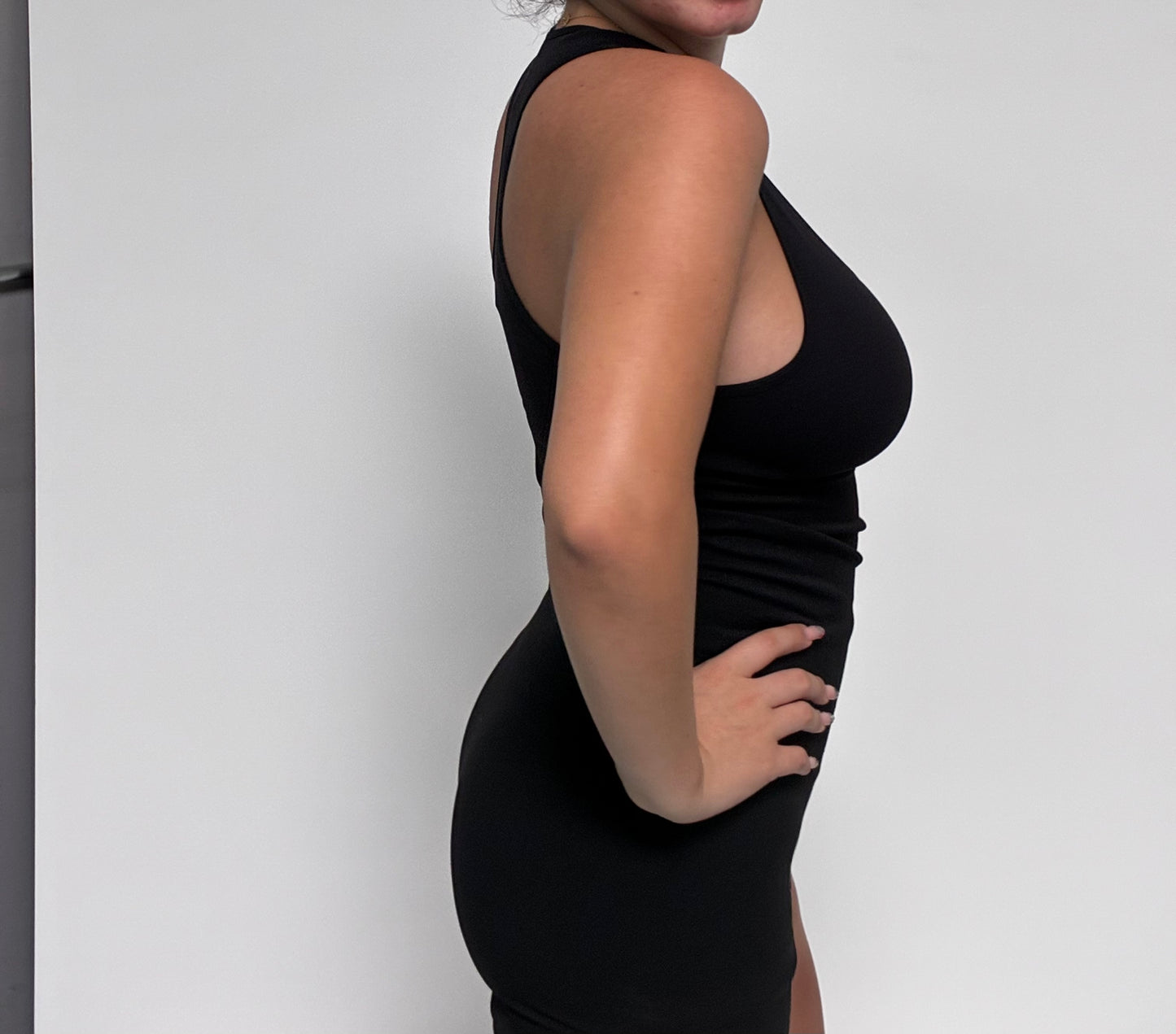 Sporty Black Fitted Dress