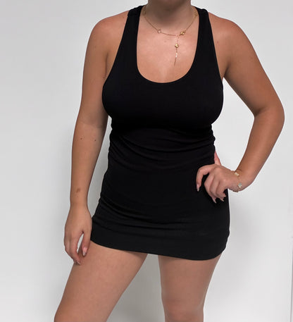 Sporty Black Fitted Dress