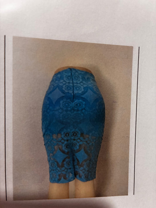 Blue Lace Midi Skirt