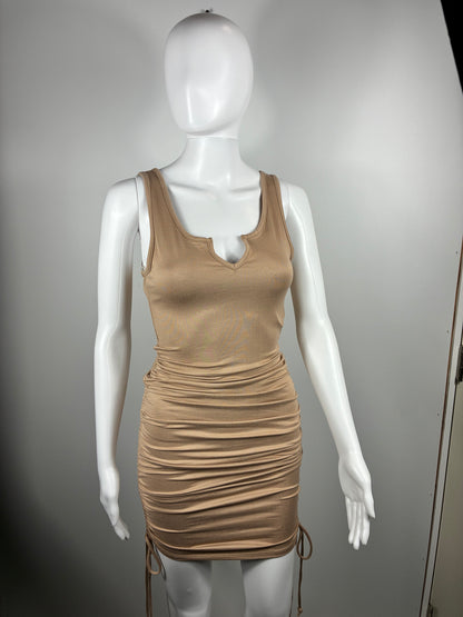 Black Sleevless Ruched women's dresses