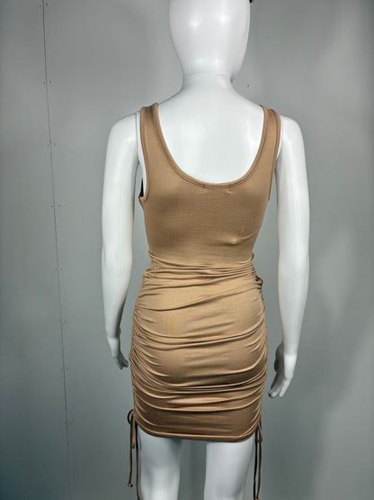 Black Sleevless Ruched women's dresses