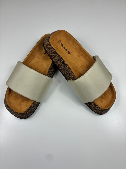 Canvas Platform Slide Sandals
