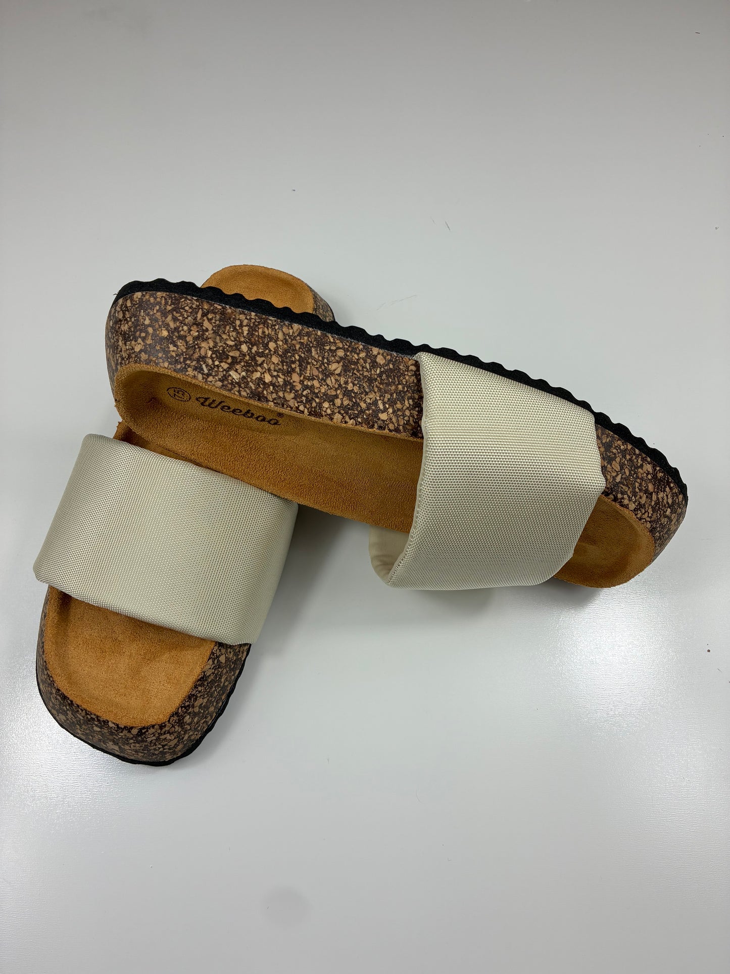 Canvas Platform Slide Sandals