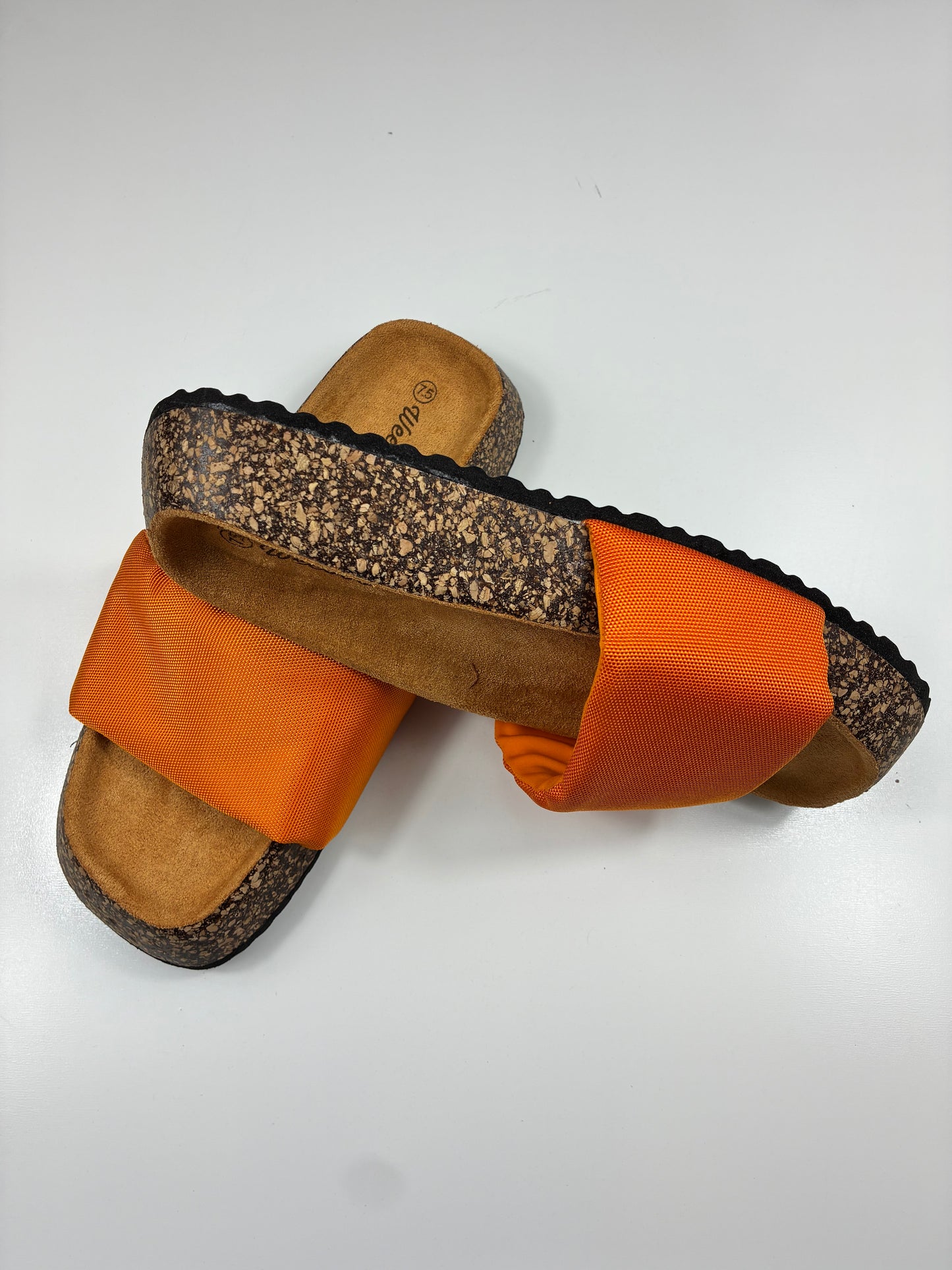 Canvas Platform Slide Sandals