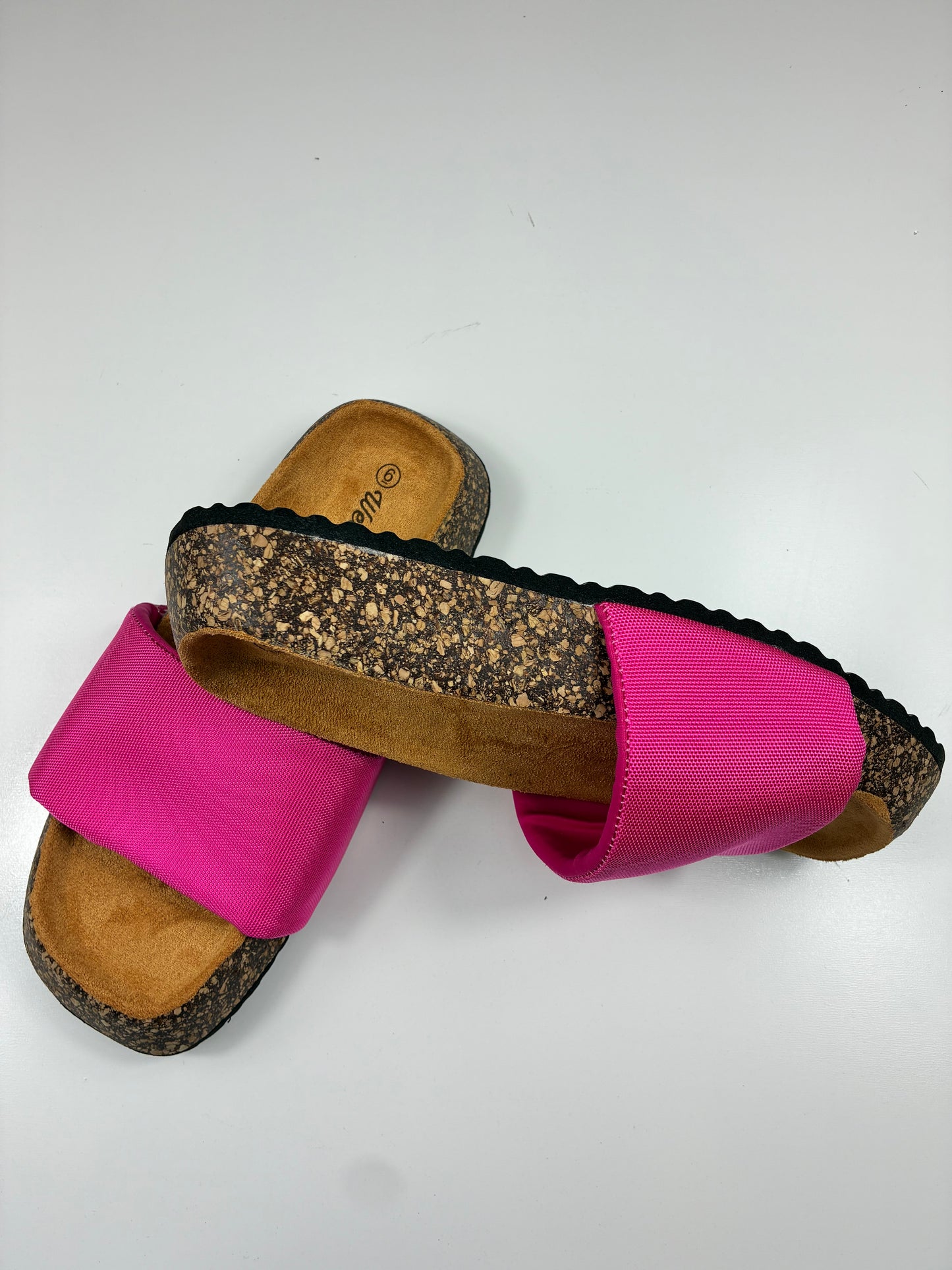 Canvas Platform Slide Sandals