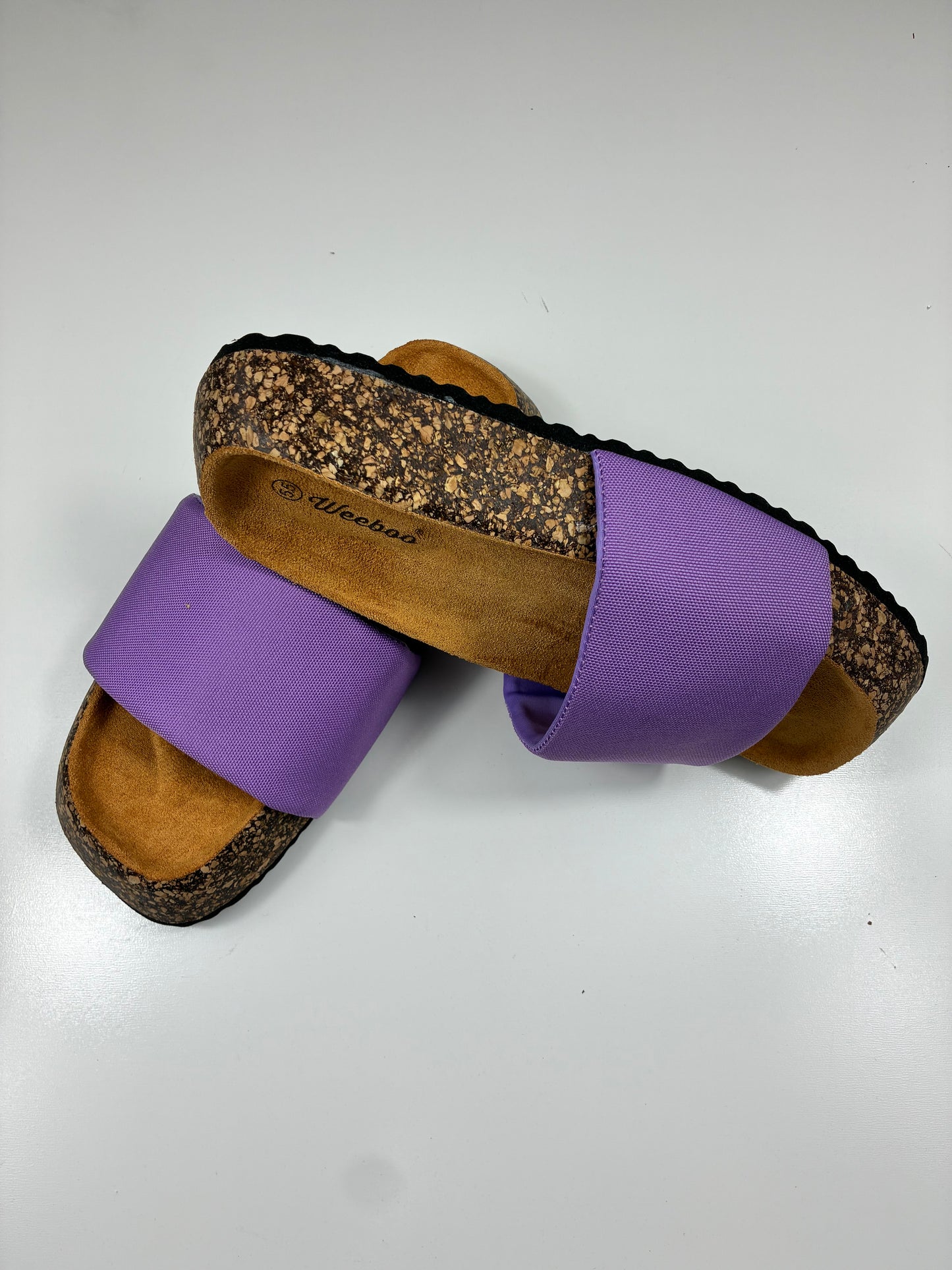 Canvas Platform Slide Sandals