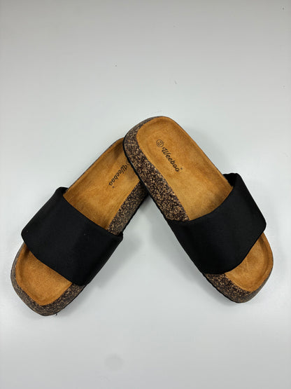 Canvas Platform Slide Sandals