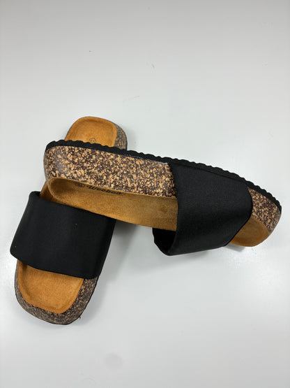Canvas Platform Slide Sandals