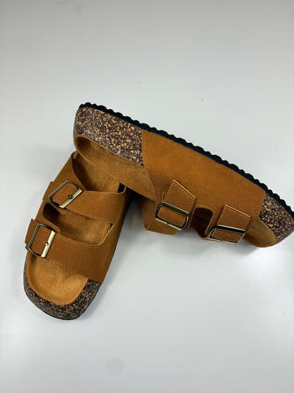 Double Strap Buckle Sandals with Buckles