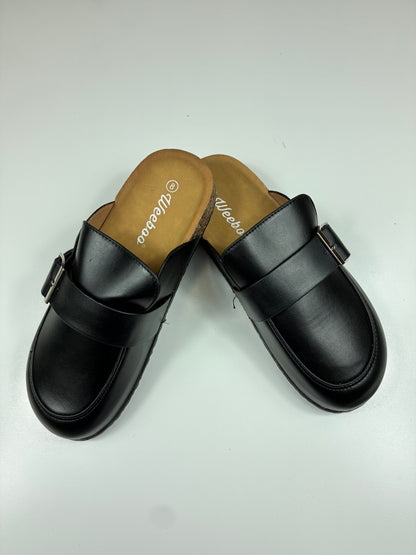 Leather Buckle Slide Sandals" summer-31