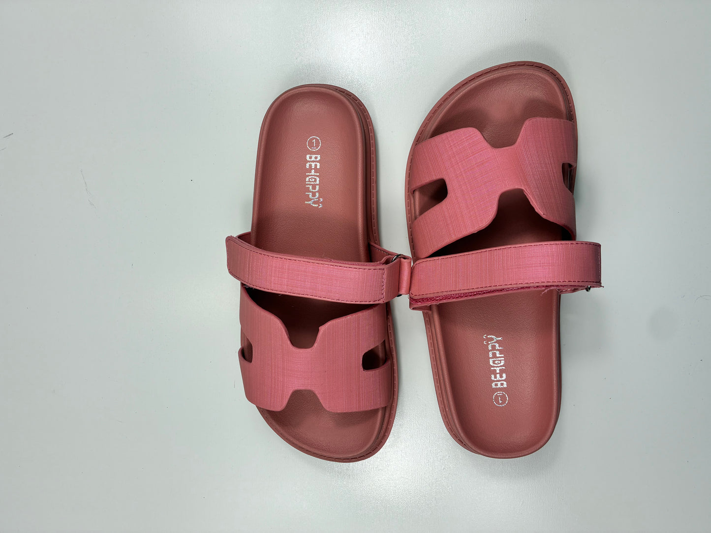 Pink Cutout Slide Sandals