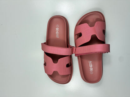 Pink Cutout Slide Sandals