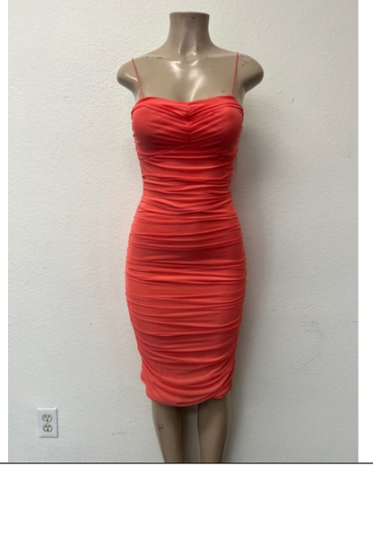 Tropical Kiss Ruched Dress