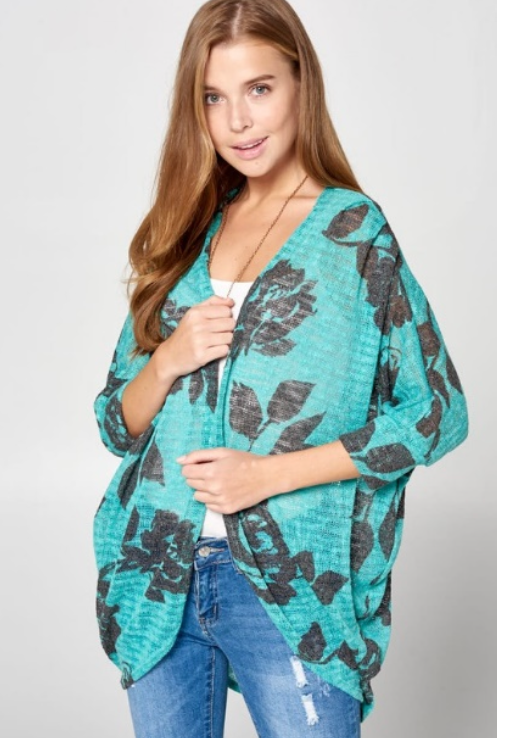 Soft Knit Floral Drape Top