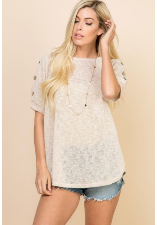 Casual Linen Knit Top