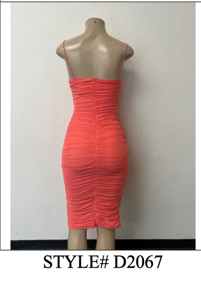 Tropical Kiss Ruched Dress