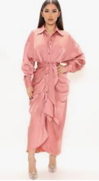 Ruched Shirt Dress with Belt