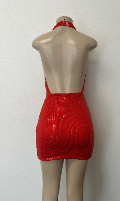 Criss-Cross Sequin Mini Dress