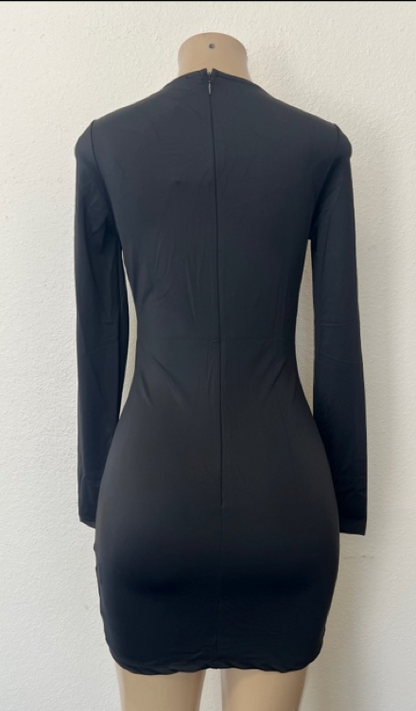 Cutout Bodycon Mini Dress with Long Sleeves