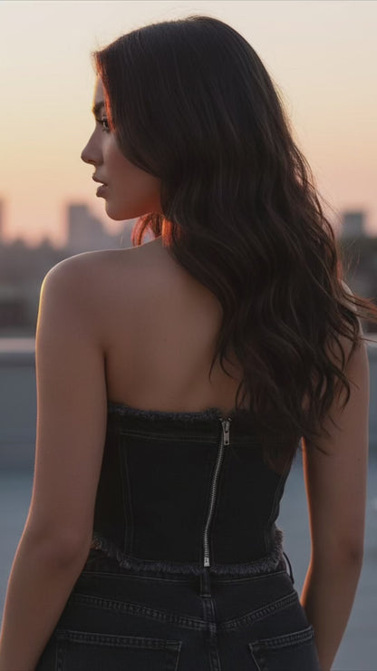 Midnight Denim Bustier