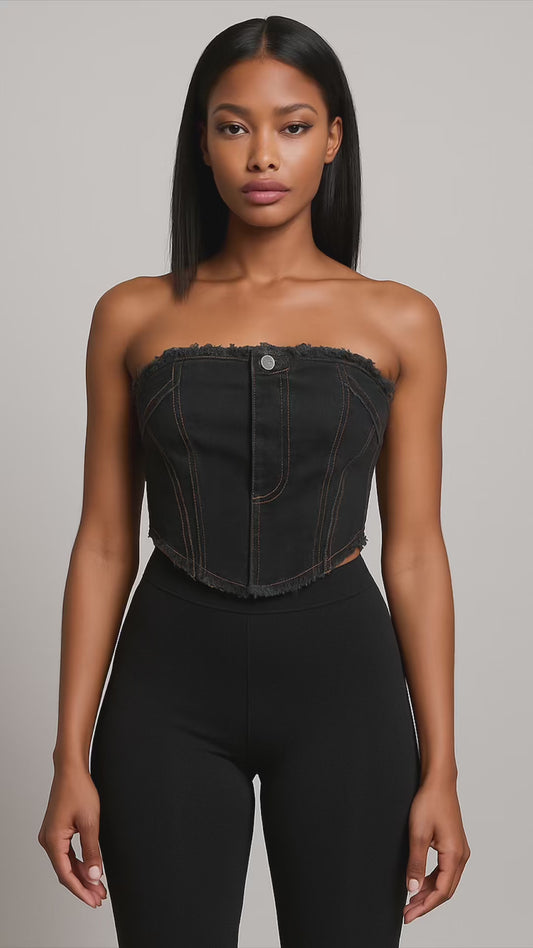 Midnight Denim Bustier